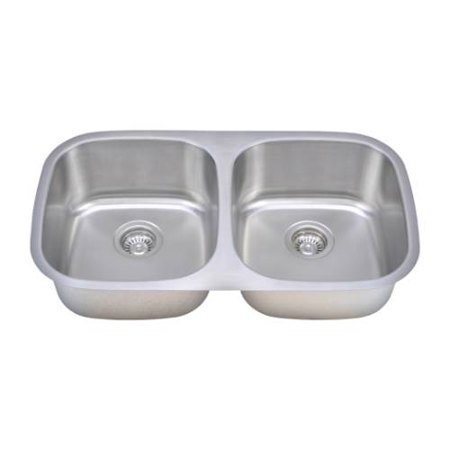 Wells Sinkware 18 Gauge 50/50 Equal Double Bowl Undermount Stainless Steel Kitchen Sink CMU3318-88