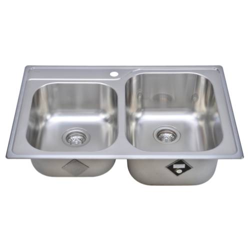 Wells Sinkware 18 Gauge Double Bowl Topmount Stainless Steel Kitchen Sink GLT3322-79