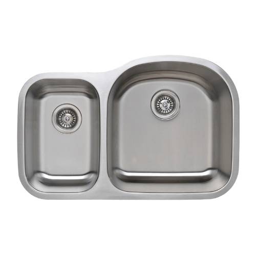 Wells Sinkware 16 Gauge 30/70 Double Bowl Undermount Stainless Steel Kitchen Sink CMU3221-79D-16