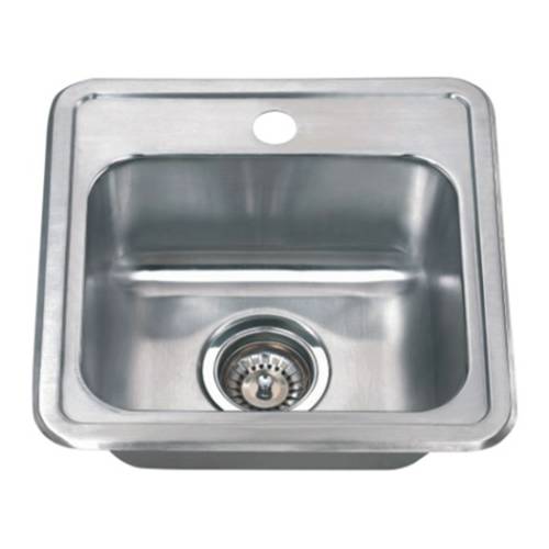 Wells Sinkware 18 Gauge Single Bowl Topmount Stainless Steel Kitchen Sink CMT1515-6