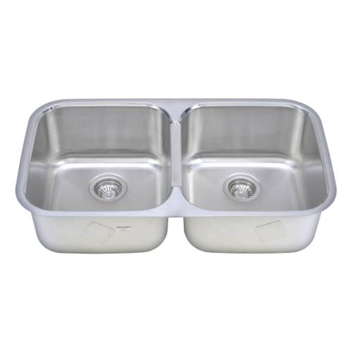 Wells Sinkware 18 Gauge 50/50 Double Bowl Undermount Stainless Steel Kitchen Sink TRU3319-99C