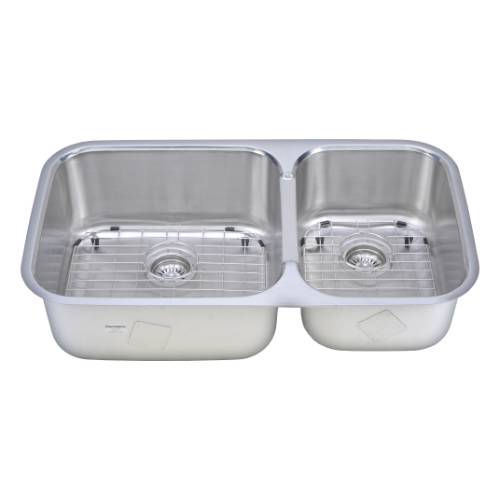 Wells Sinkware 18 Gauge 60/40 Double Bowl Undermount Stainless Steel Kitchen Sink TRU3319-98A