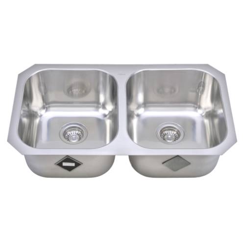 Wells Sinkware 17 Gauge Deck/ 18 Gauge Double Bowl Undermount Stainless Steel Kitchen Sink GLU3319-99