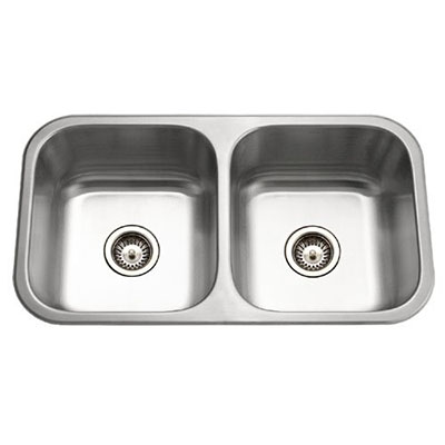 Houzer Medallion Classic Series Undermount Stainless Steel 50/50 Double Bowl Kitchen Sink MD-3109-20