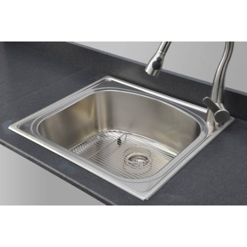 Wells Sinkware 18 Gauge Single Bowl Topmount Stainless Steel Kitchen Sink Package CHT2522-10R-1