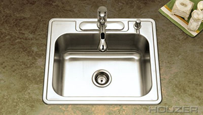 Houzer Glowtone Topmount Single Bowl 2522-8BS3-36