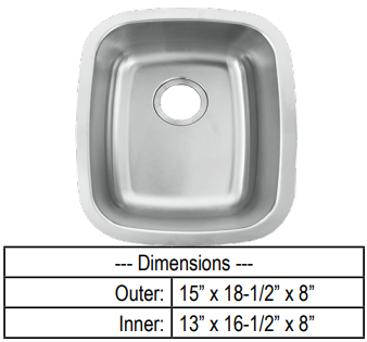 Intrepid 16844 Bar Sink+Grid