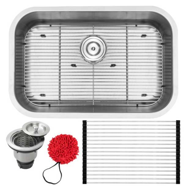 23&quot; TICOR L6 - FOSTER SERIES 18-GAUGE STAINLESS STEEL UNDERMOUNT SINGLE BASIN KITCHEN SINK