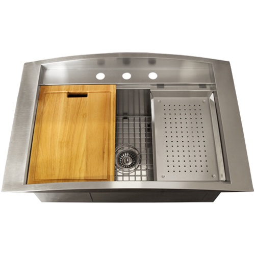 Ticor TR2000 Overmount 16-Gauge Stainless Steel Square Kitchen Sink + Accessories