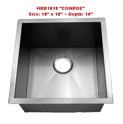 Homeplace Conroe HBB1818 Single Bowl Stainless Steel Sink