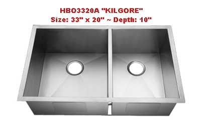 Homeplace Kilgore HBO3320A Double Bowl Stainless Steel Sink