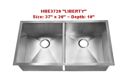 Homeplace Liberty HBE3720 Double Bowl Stainless Steel Sink