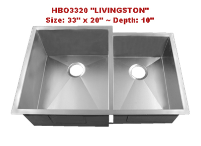 Homeplace Livingston HBO3320 Double Bowl Stainless Steel Sink