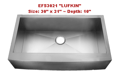 Homeplace Lufkin EFS3021 Single Bowl Stainless Steel Sink