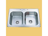 Plumber Friendly PFSS332284 Tomount Double Bowl Stainless Steel Sink