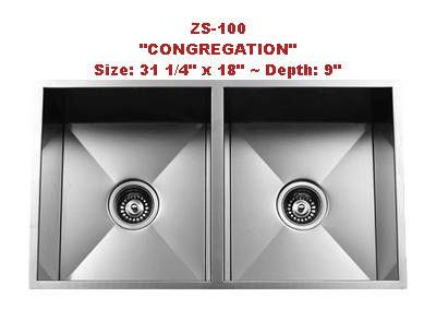 Urban Place Congregation ZS-100 Double Bowl Stainless Steel Kitchen Sink