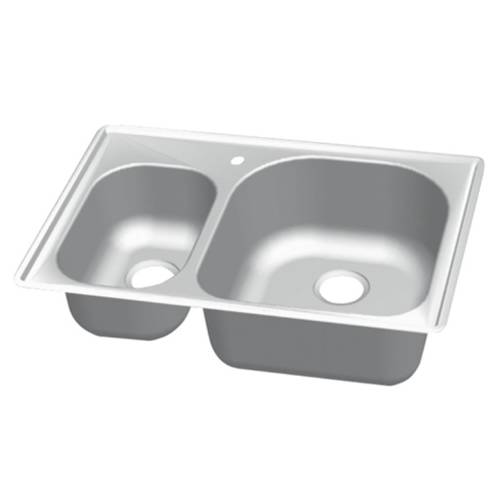 Wells Sinkware 18 Gauge 30/70 Double Bowl Topmount Stainless Steel Kitchen Sink Package CMT3322-79D-1