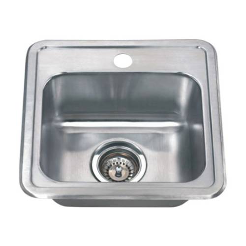 Wells Sinkware 18 Gauge Single Bowl Topmount Stainless Steel Kitchen Sink Package CMT1515-6-1