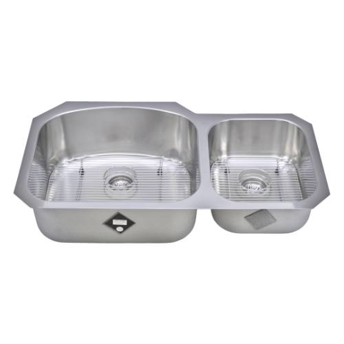 Wells Sinkware 17 Gauge Deck/ 18 Gauge Double Bowl Undermount Stainless Steel Kitchen Sink Package CHU3721-97-1