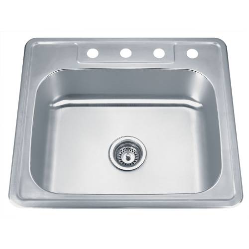 Wells Sinkware 20 Gauge ADA Topmount Single Bowl Stainless Steel Kitchen Sink SST2522-5-ADA