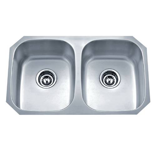 Wells Sinkware 18 Gauge Undermount Double Bowl Stainless Steel Kitchen Sink Package SSU3018-88-1