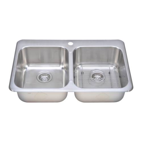 Wells Sinkware 18 Gauge Double Bowl Topmount Stainless Steel Kitchen Sink TOT3221-88