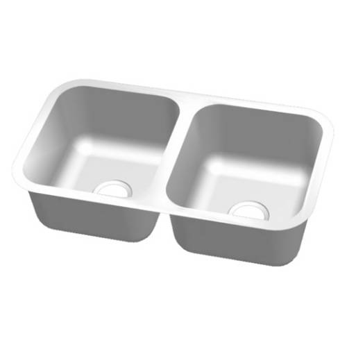 Wells Sinkware 18 Gauge 50/50 Double Bowl Undermount Stainless Steel Kitchen Sink CMU3318-99-16