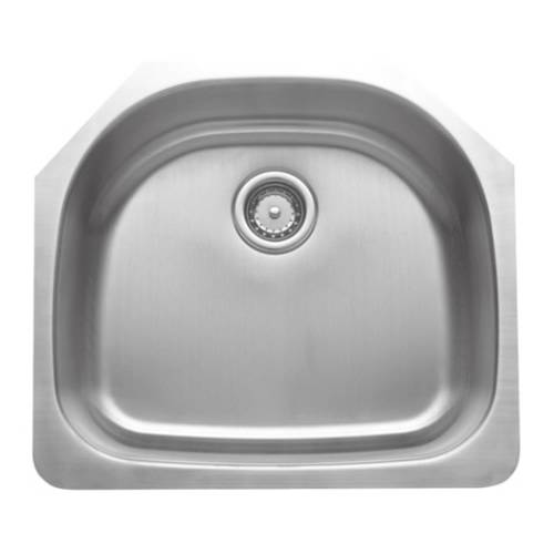 Wells Sinkware 16 Gauge D-shape Single Bowl Undermount Stainless Steel Kitchen Sink CMU2421-9D-16