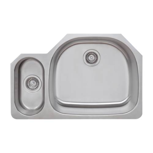 Wells Sinkware 18 Gauge 20/80 Double Bowl Undermount Stainless Steel Kitchen Sink Package CMU3221-59D-1