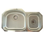 Alpha International U-321S 70/30 Undermount Double Bowl Stainless Steel Sink