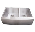 Alpha International AP3319 60/40 Apron Double Bowl Stainless Steel Sink