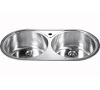 Dawn CH333 Topmount Equal Double Bowl Stainless Steel Sink