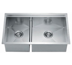 Dawn DSQ301515 Undermount Double Bowl Stainless Steel Sink with Zero Radius Corners