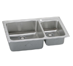 Elkay Lustertone LFGR3722 Topmount Double Bowl Stainless Steel Sink