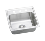 Elkay Lustertone LRAD1919 U-Channel Topmount Single Bowl Stainless Steel Sink