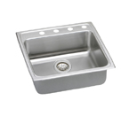 Elkay Lustertone LRAD2222 U-Channel Topmount Single Bowl Sink