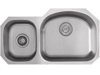 Ticor S105R Undermount 16 G Stainless Steel Double Bowl Kitchen Sink With Free Pullout Basket Strainer & Stainless Steel Deluxe Strainer