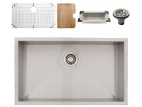 Ticor S3510 Undermount 16-Gauge Stainless Steel Kitchen Sink + Accessories