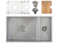 Ticor S6512 Undermount 16-G Tight Radius Stainless Steel Kitchen Sink + Accessories