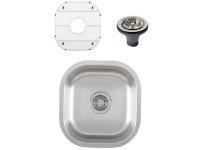 Ticor S815 Undermount 16 G Stainless Steel Single Bowl Kitchen Sink + Accessories