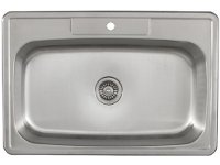 Ticor S994 Overmount Stainless Steel Single Bowl Kitchen Sink With Deluxe Strainer