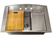 Ticor TR2000 Overmount 16-Gauge Stainless Steel Square Kitchen Sink + Accessories