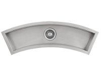 Ticor Undermount Curved Trough Stainless Steel Kitchen Prep Sink TR3200 With Free Deluxe Strainer