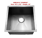 Homeplace Conroe HBB1818 Single Bowl Stainless Steel Sink