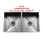Urban Place Congregation ZS-100 Double Bowl Stainless Steel Kitchen Sink