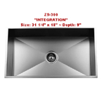 Urban Place Integration ZS-300 Single Bowl Stainless Steel Kitchen Sink